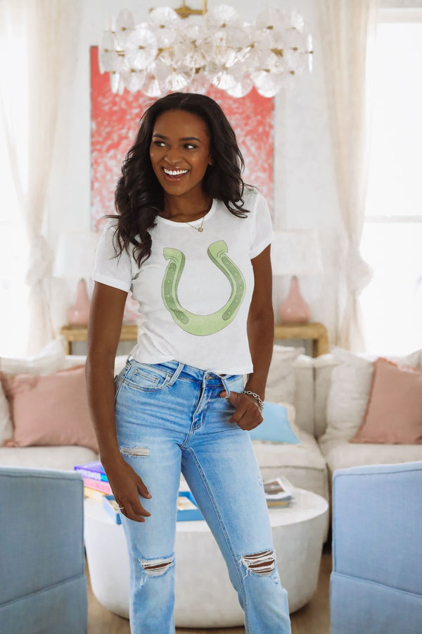 The Laundry Room Lucky Gal Crop Top - White-HAZEL & OLIVE-Small-