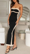 HAZEL & OLIVE The Most Flattering Maxi Dress - Black and Taupe