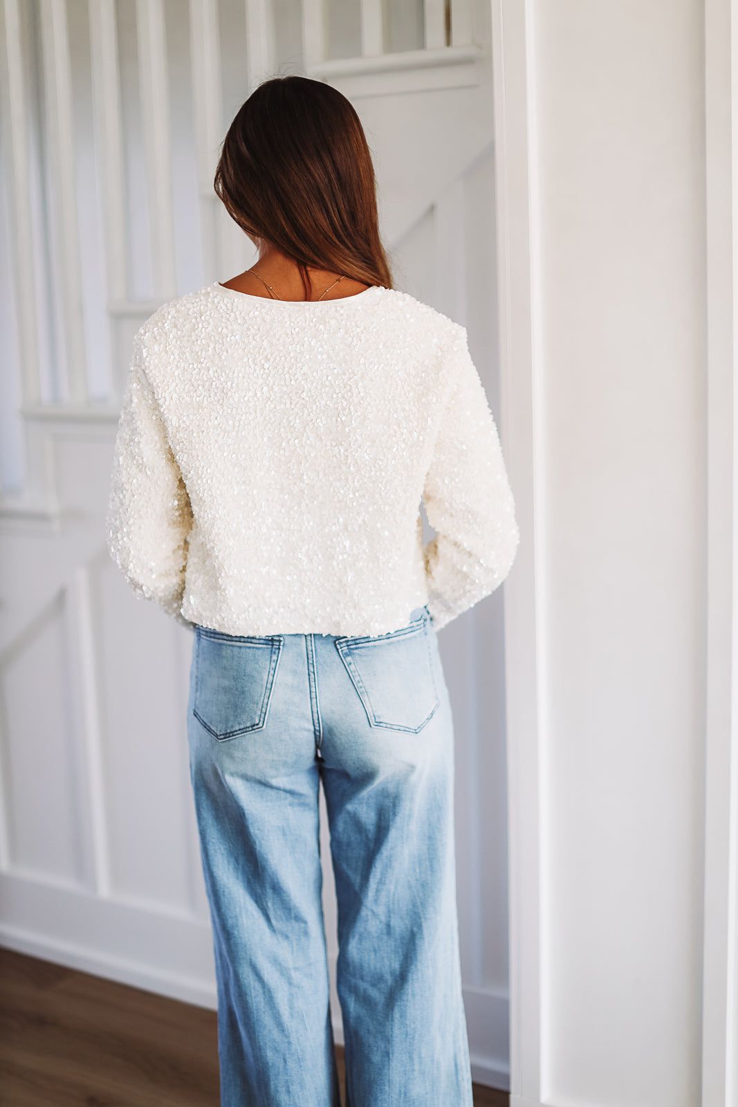 The One Sequined Cardigan - Cream and Black-HAZEL & OLIVE-Small-