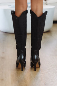 Hazel & Olive The Professional Black Mesa Western Boots - Black