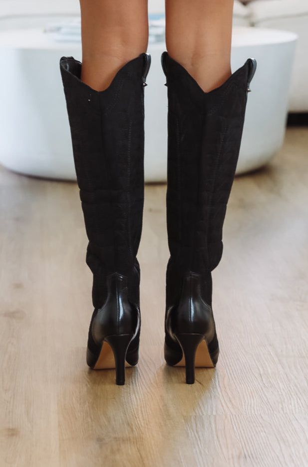 Hazel & Olive The Professional Black Mesa Western Boots - Black