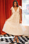 HAZEL & OLIVE Tiered Love Maxi Dress - Cream