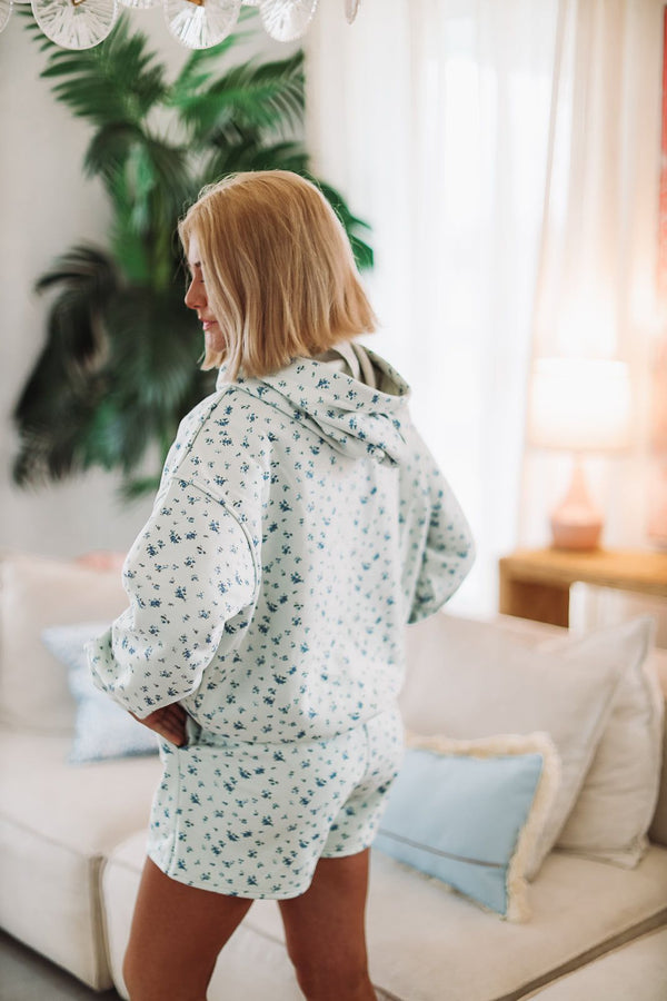 Tiny Flowers Hoodie - Mint-HAZEL & OLIVE PST1391/1-Small-