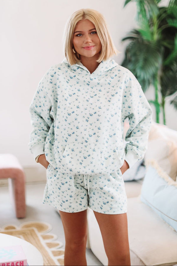 Tiny Flowers Sweat Shorts - Mint-HAZEL & OLIVE PSP1392/1-Small-