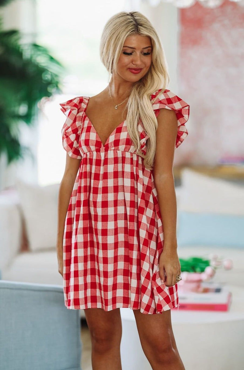To Be Loved By You Plaid Babydoll Dress - Red and White, XLarge | Hazel and Olive | Boutique Fashion To Be Loved By You Plaid Babydoll Dress - Red and White, XLarge | Hazel and Olive | Boutique Fashion