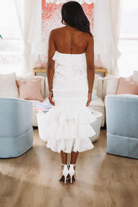 Tranquil Ruffle Top and Maxi Skirt Set - White-HAZEL & OLIVE MST8098-Small-