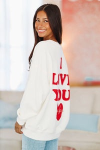 True Love Sweatshirt - Cream-HAZEL & OLIVE-XSmall-