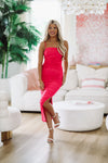 Truly Hot Midi Dress - Hot Pink-HAZEL & OLIVE-Small-