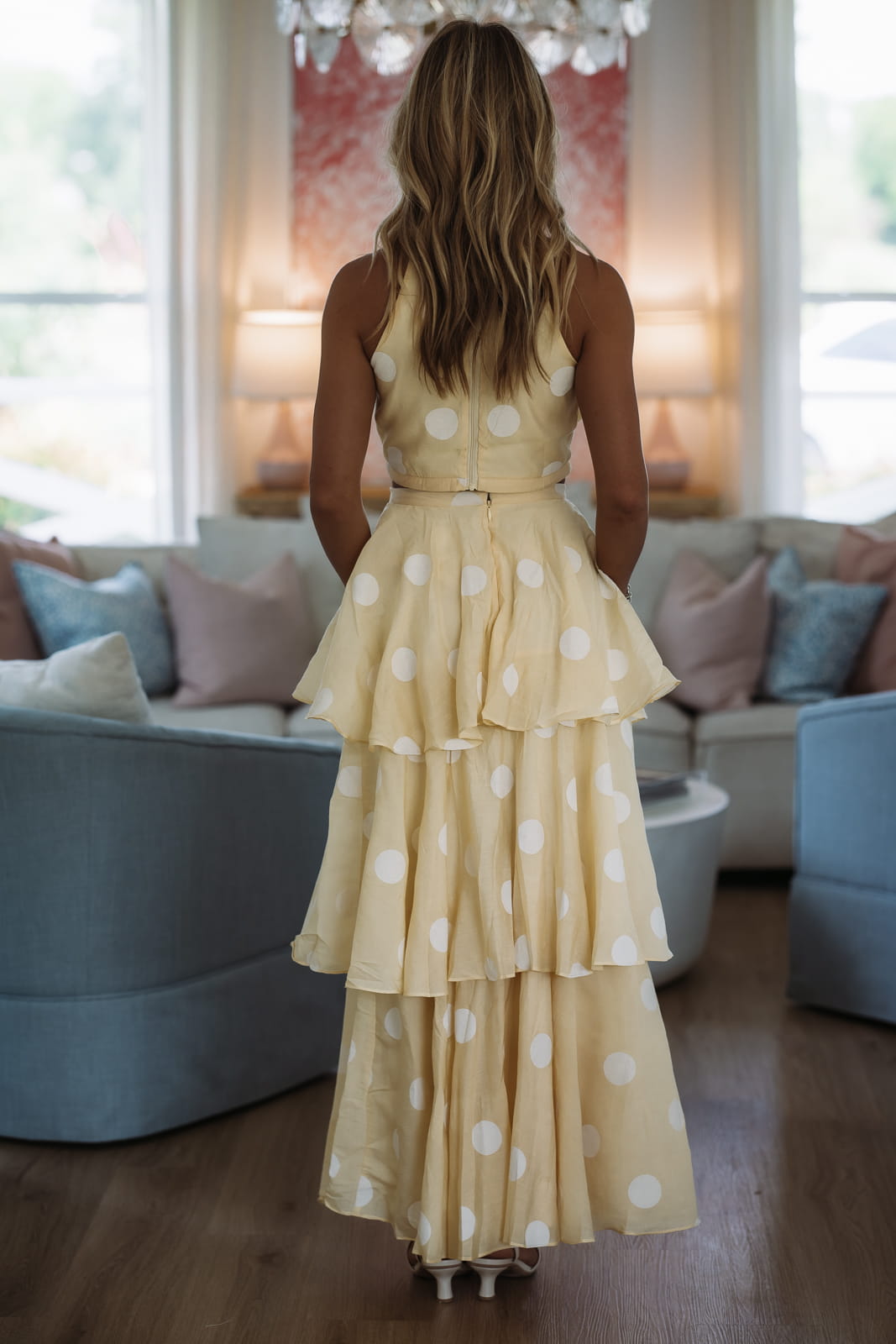 Dots For Days Top and Maxi Skirt Set - Yellow and White – Hazel