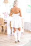HAZEL & OLIVE Twist and Shout Mini Dress - White