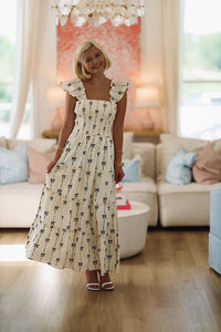 UnBowlieveable Maxi Dress - Cream and Black-HAZEL & OLIVE-Small-