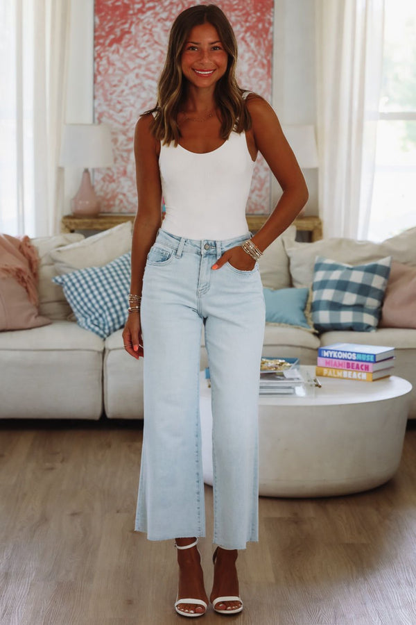 Olivia High Rise Jeans - Light Wash-Hazel & Olive V3561-24-