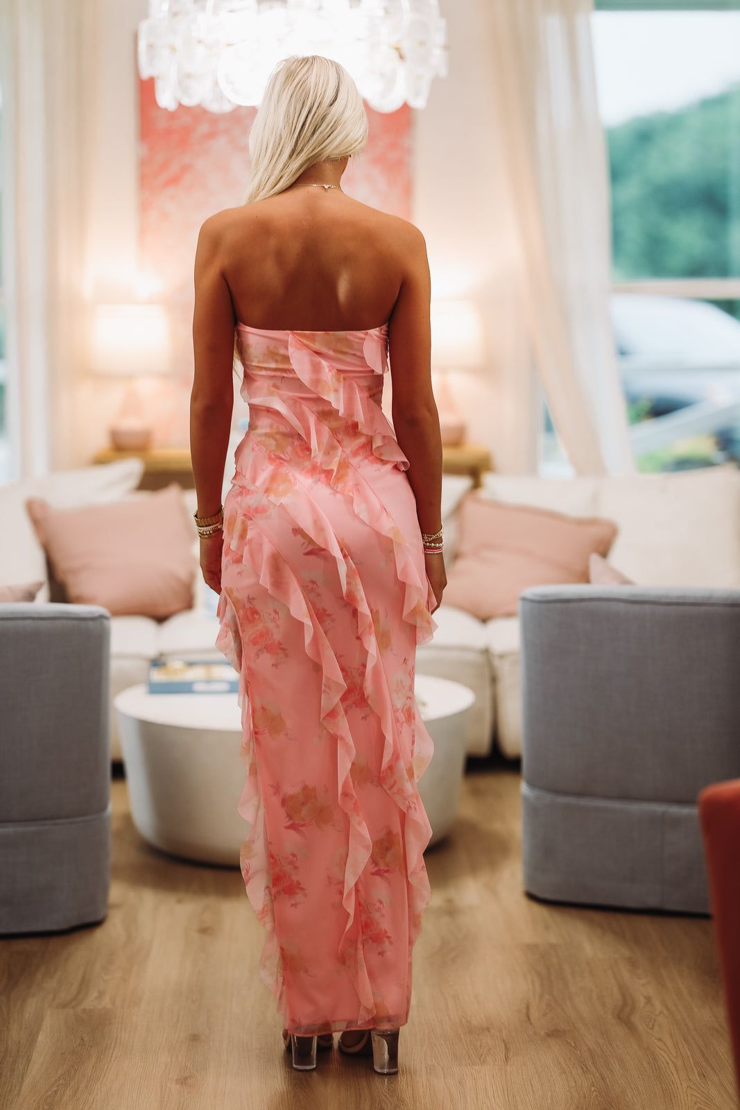 Queen of Elegance Maxi Dress - Pink, Large | Hazel and Olive