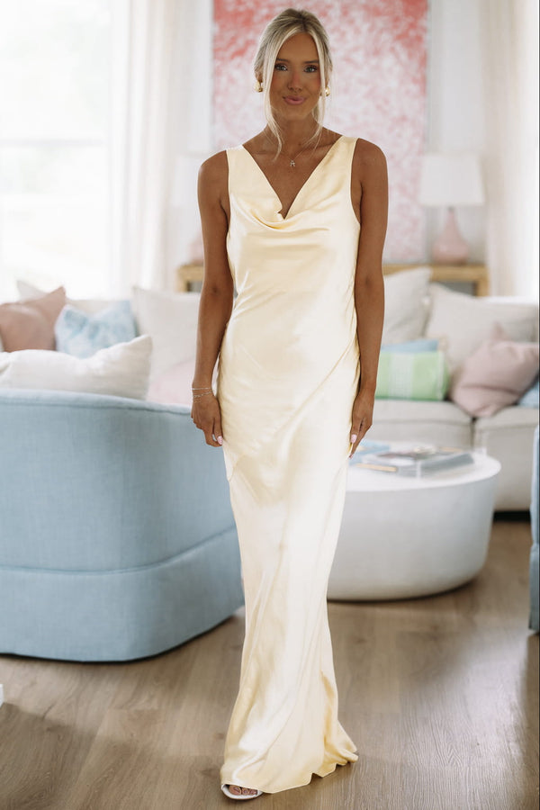 Hazel & Olive VID53165 Full of Love Maxi Dress - Light Yellow