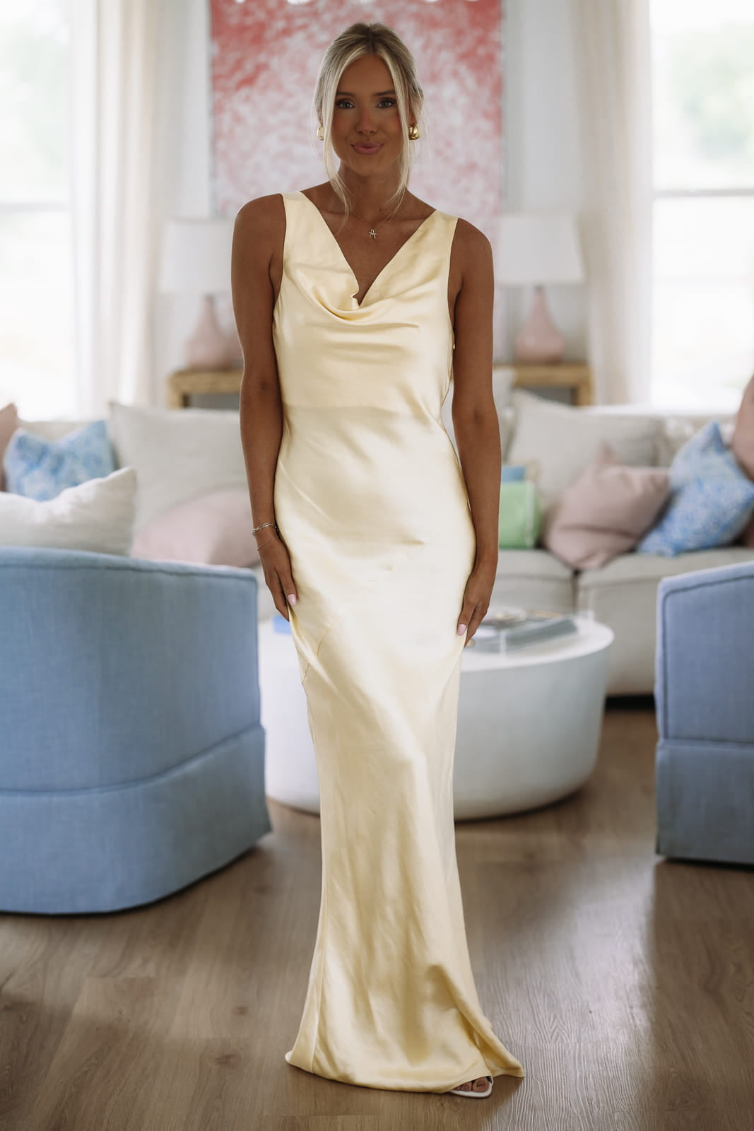 Hazel & Olive VID53165 Full of Love Maxi Dress - Light Yellow