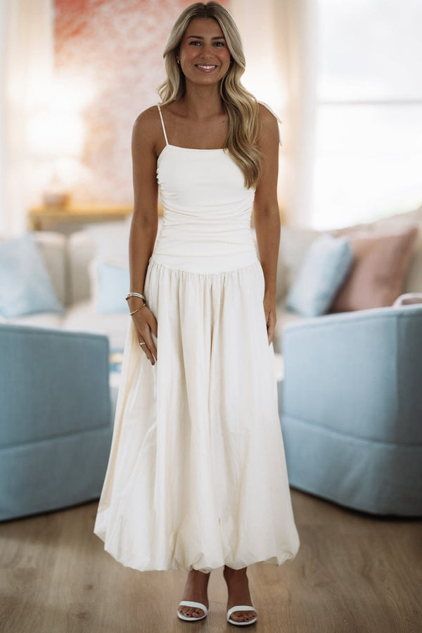 Hazel & Olive VID53198 Lingering Love Maxi Dress - Cream