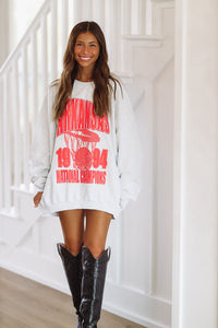 Vintage Arkansas Basketball Oversized Sweatshirt - Grey-HAZEL & OLIVE-XSmall/Small-