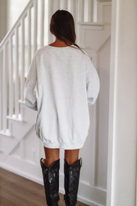 Vintage Buffalo Football Oversized Sweatshirt - Grey-HAZEL & OLIVE-XSmall/Small-