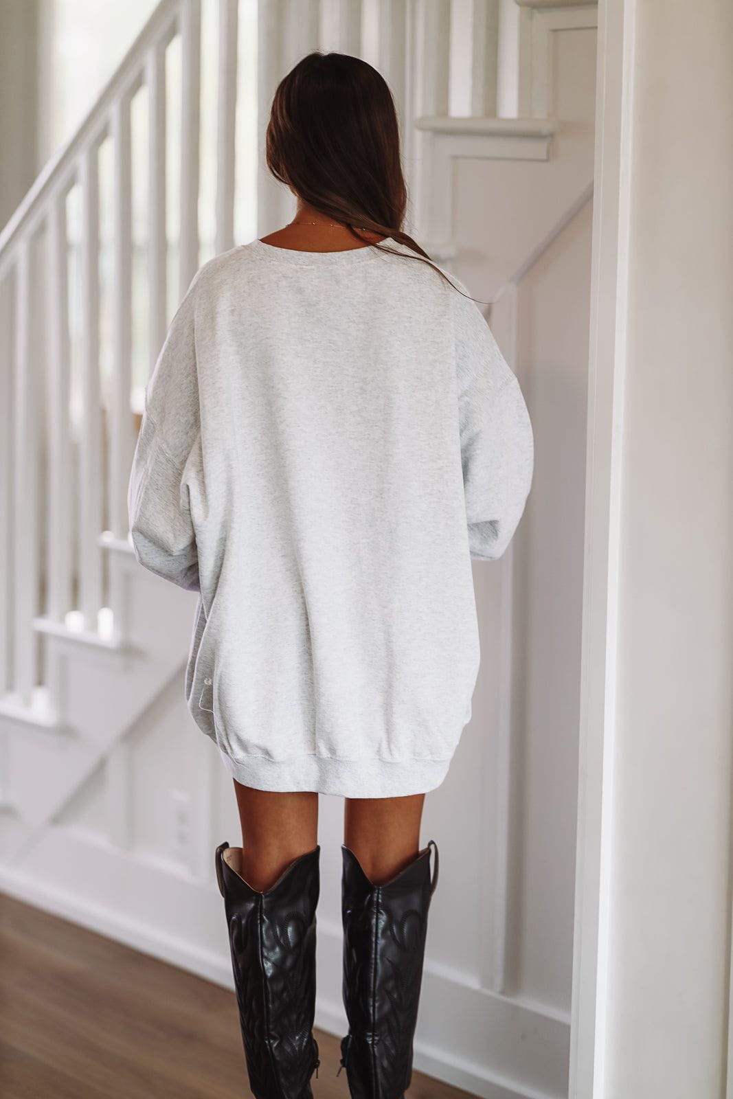 Vintage Buffalo Football Oversized Sweatshirt - Grey-HAZEL & OLIVE-XSmall/Small-