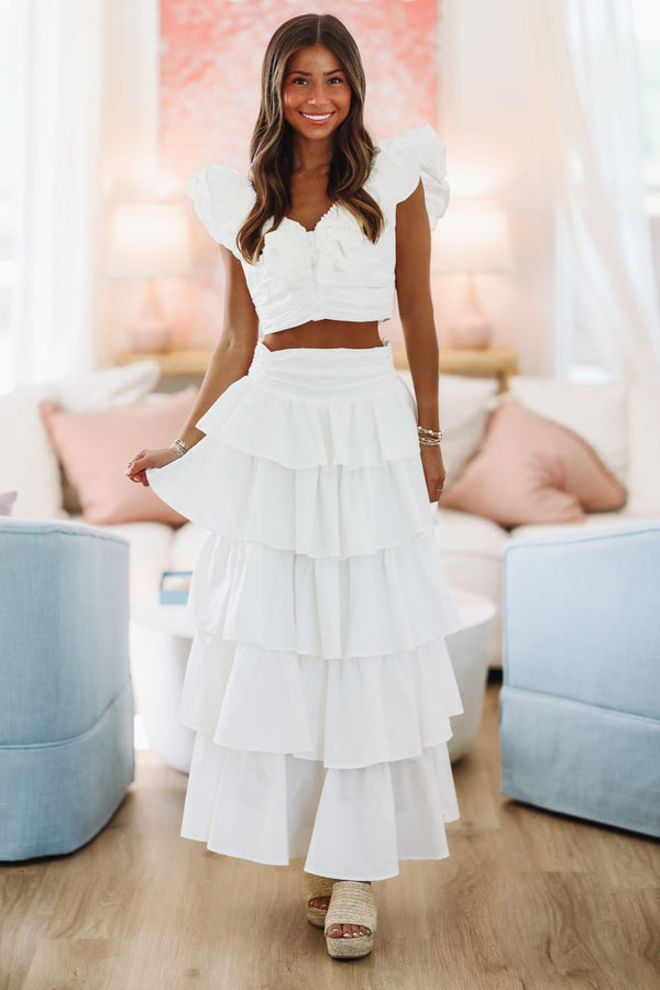 Lemon Zest Maxi Skirt - White-HAZEL & OLIVE VIS51700-Small-