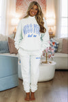 Hazel & Olive W503ICEBL/51 Miss You Jogger Sweatpants - Light Blue