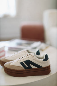 Walkin' Pretty Tennis Shoes - Taupe and Green-HAZEL & OLIVE-5-