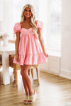 HAZEL & OLIVE When You Think of Me Babydoll Mini Dress - Pink
