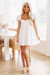 HAZEL & OLIVE When You Think of Me Babydoll Mini Dress - White