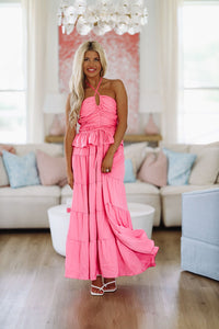 Whisk Me Away Maxi Gown Dress - Pink-HAZEL & OLIVE-Small-