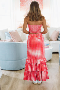 Hazel & Olive Winning Play Top and Maxi Skirt Set - Red and White