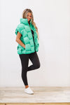 Woven Checks Puffer Vest - Kelly Green-HAZEL & OLIVE-Small-