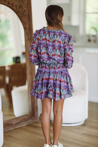 Year of the Tiger Mini Dress - Purple-HAZEL & OLIVE-XSmall-