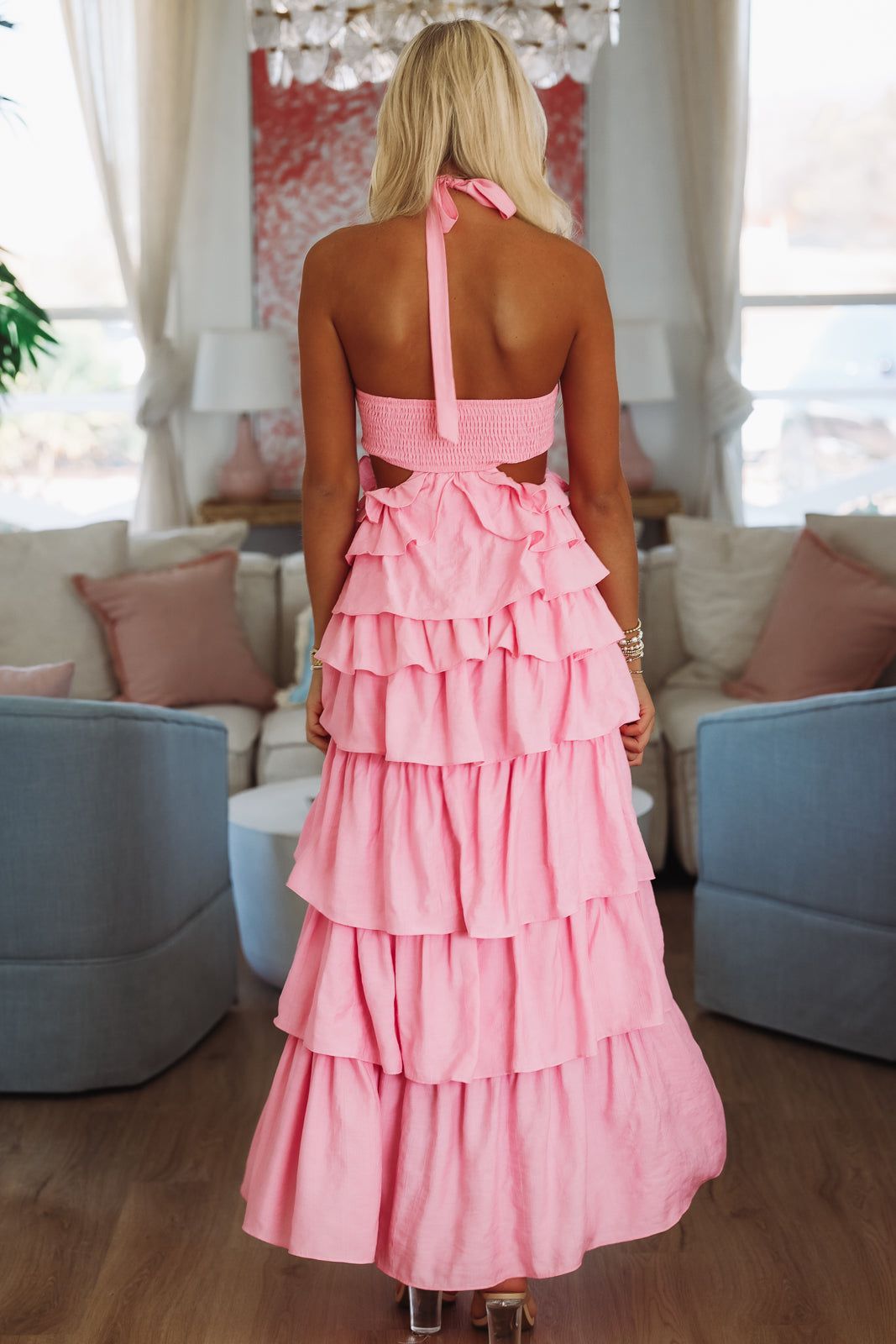 found myself maxi dress pink Elysium Pink Maxi Dress - US 2