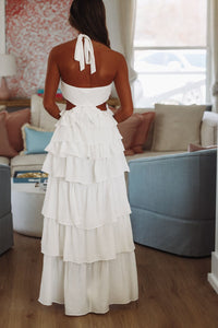 You've Got Me Twisted Maxi Dress - White-HAZEL & OLIVE PD76598SST-Small-