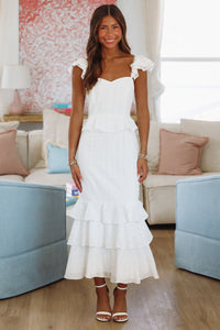 Your Beauty Midi Dress - White-HAZEL & OLIVE MD5518A-Small-