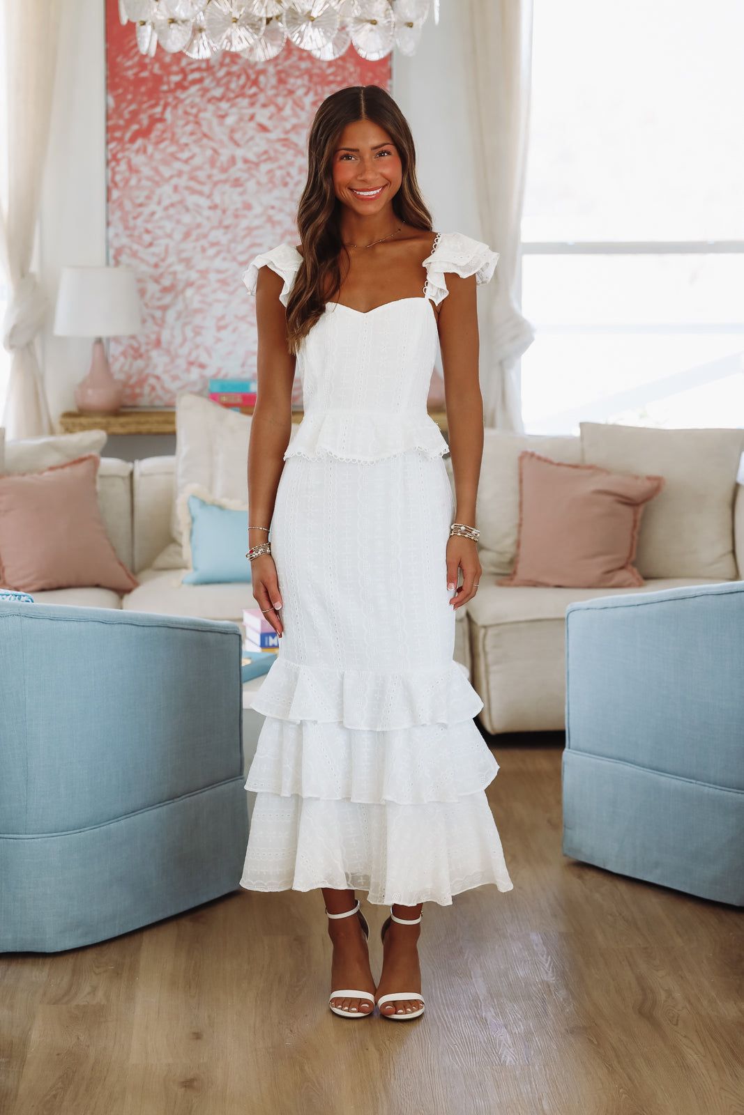 Your Beauty Midi Dress - White-HAZEL & OLIVE MD5518A-Small-