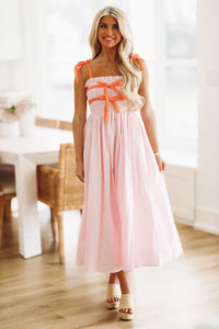 Your Crush Midi Dress - Pink and Orange-HAZEL & OLIVE-Small-