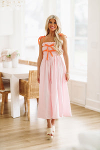 Your Crush Midi Dress - Pink and Orange-HAZEL & OLIVE-Small-