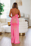 HAZEL & OLIVE Your Plus One Maxi Dress Gown - Pink