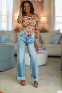 Zoya High Rise Jeans - Medium Wash-HAZEL & OLIVE-Small-