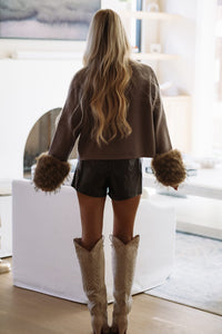 LT5748L Snowboard Socialite Sweater by Line and Dot - Mocha