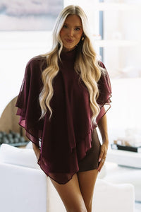 LT6154B Grace in Motion Cape Top - Wine