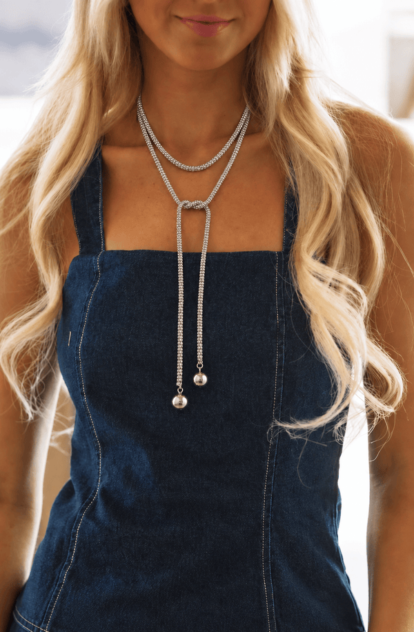 MN/B0473 Tied to Style Necklace - Silver
