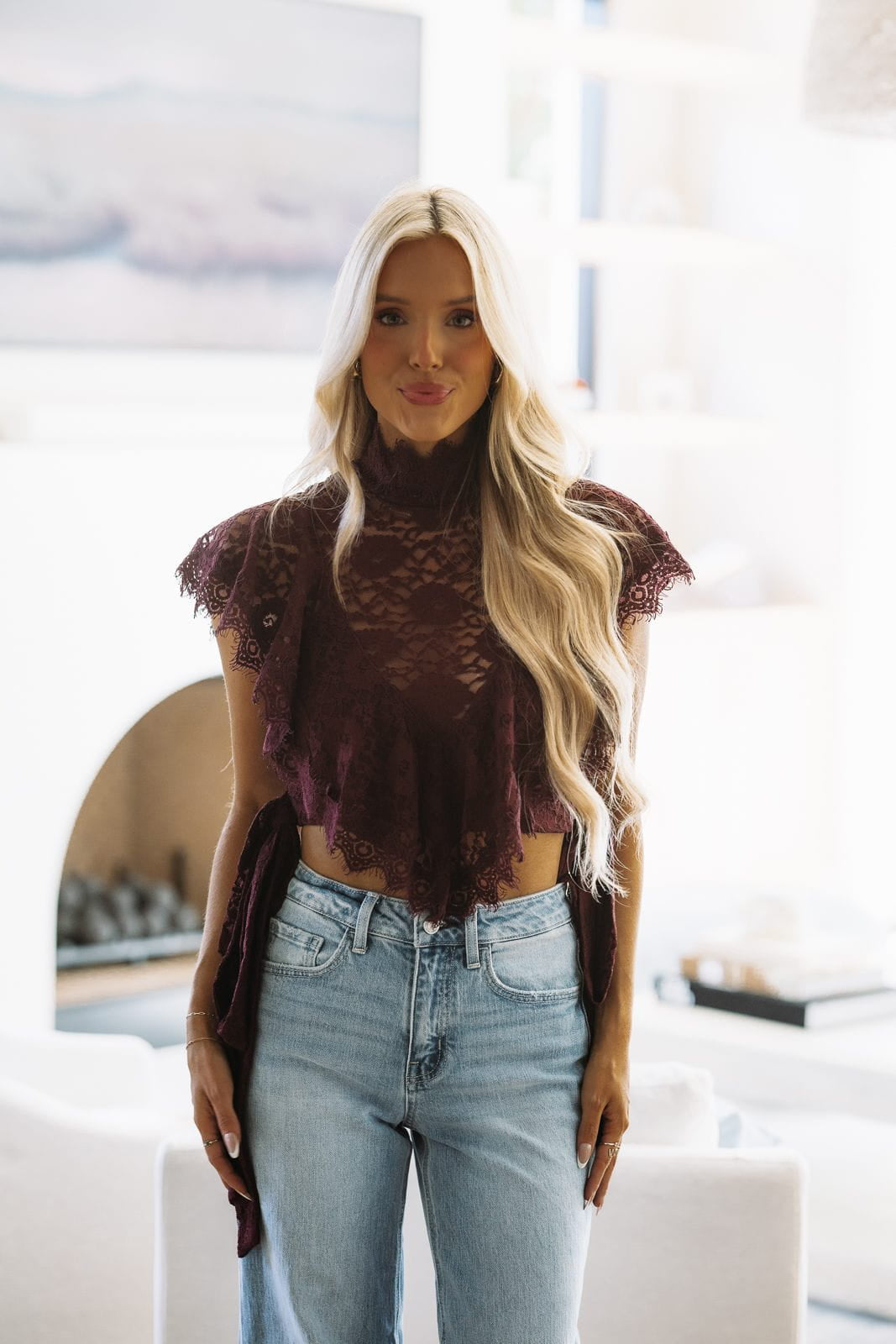 MT2609A Victorian Charm Top - Wine