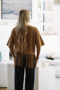 NA1218T A Little Shimmy Knit Top - Camel