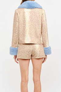S2838J Fawn Over Me Jacket - Taupe and Blue