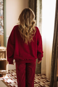 ST3990 Santa Baby Oversized Sweatshirt - Burgundy