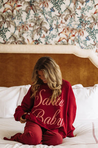 ST3990 Santa Baby Oversized Sweatshirt - Burgundy