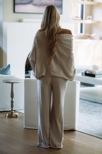 TPS32222-Elowen Elevated Ease Top and Pants Set - Taupe