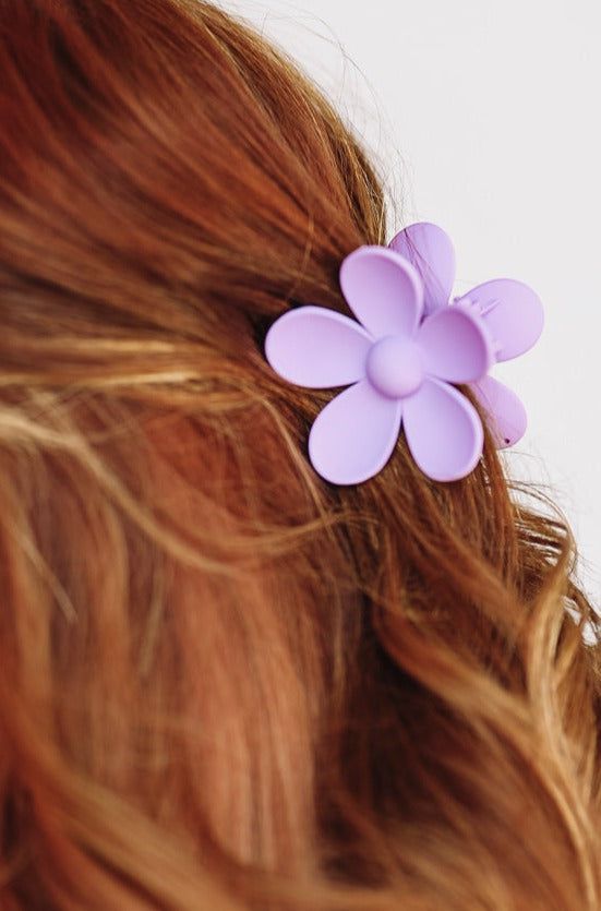 HAZEL & OLIVE Daisy Hair Clip - Purple